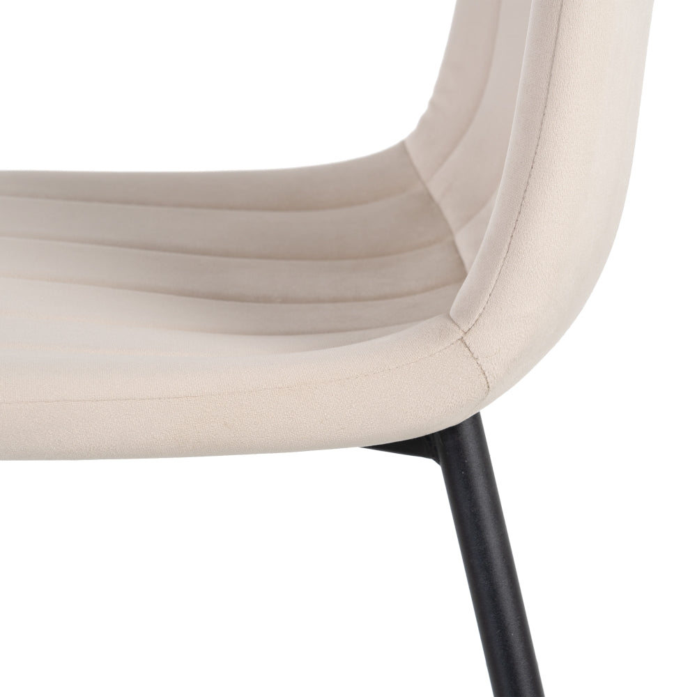 BEIGE VELVET DINING CHAIR 45 X 51 X 88.50 CM
