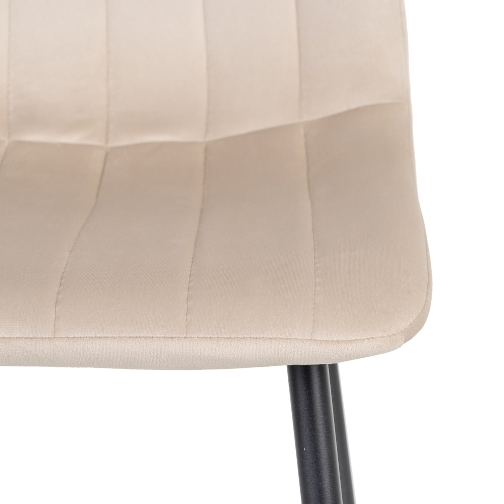 BEIGE VELVET DINING CHAIR 45 X 51 X 88.50 CM