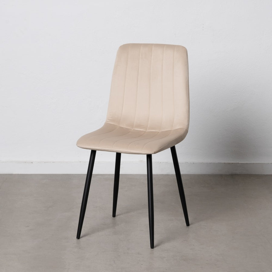 SILLA BEIGE TERCIOPELO SALÓN 45 X 51 X 88,50 CM