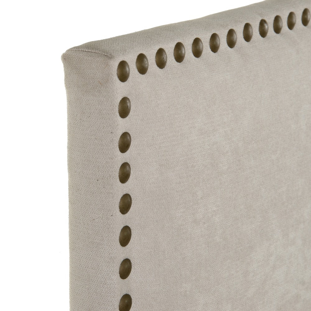 GRAYISH BEIGE FABRIC-WOOD HEADBOARD 160 X 4 X 80 CM
