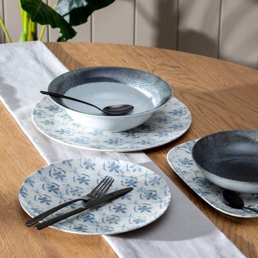 ENSALADERA AZUL PORCELANA COCINA 25 X 25 X 6,50 CM