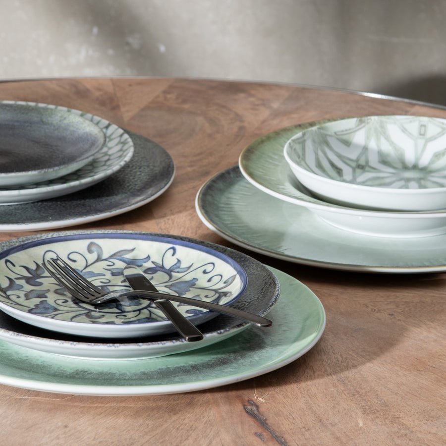 ENSALADERA VERDE PORCELANA COCINA 25 X 25 X 6,50 CM