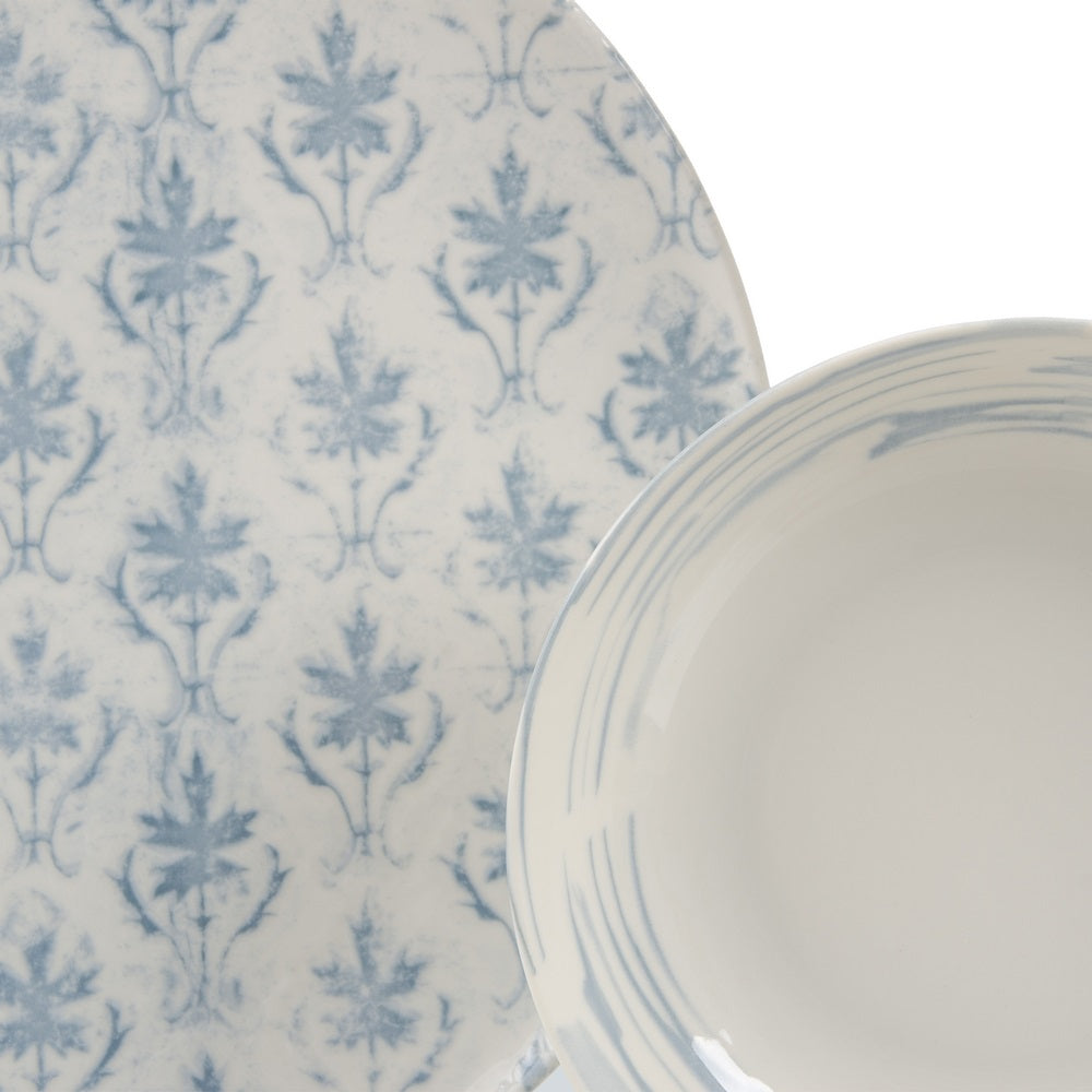 PLATO HONDO AZUL-BLANCO PORCELANA 21 X 21 X 5 CM