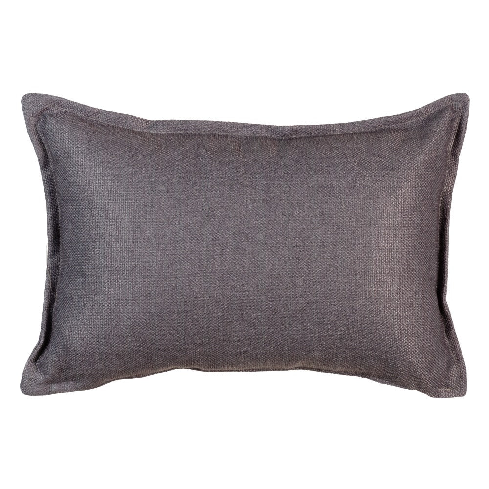 COJÍN GRIS OSCURO POLIESTER DECORACIÓN 45 X 30 CM