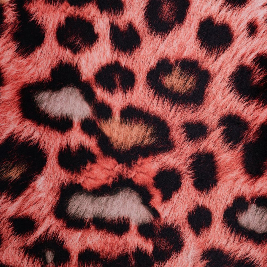 COJÍN LEOPARDO NARANJA TERCIOPELO 45 X 30 CM