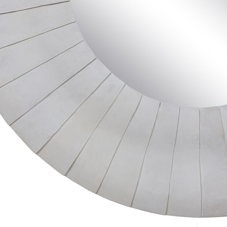 WALL MIRROR WHITE WOOD DECORATION 102 X 6 X 102 CM