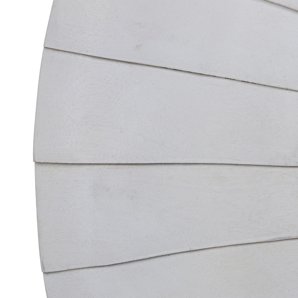 WALL MIRROR WHITE WOOD DECORATION 102 X 6 X 102 CM