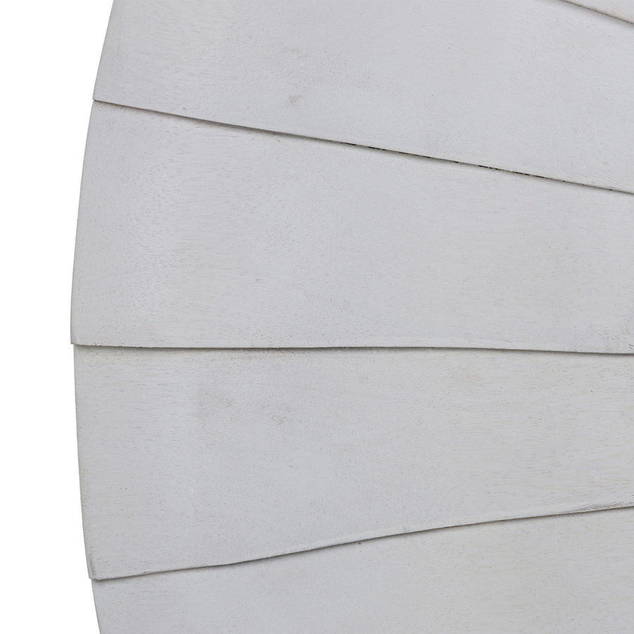 WALL MIRROR WHITE WOOD DECORATION 102 X 6 X 102 CM
