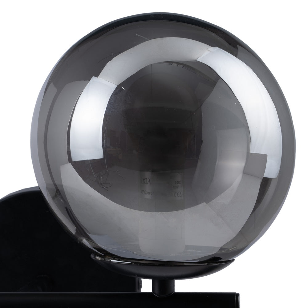 APLIQUE PARED NEGRO METAL-CRISTAL 27,50 X 20 X 20 CM