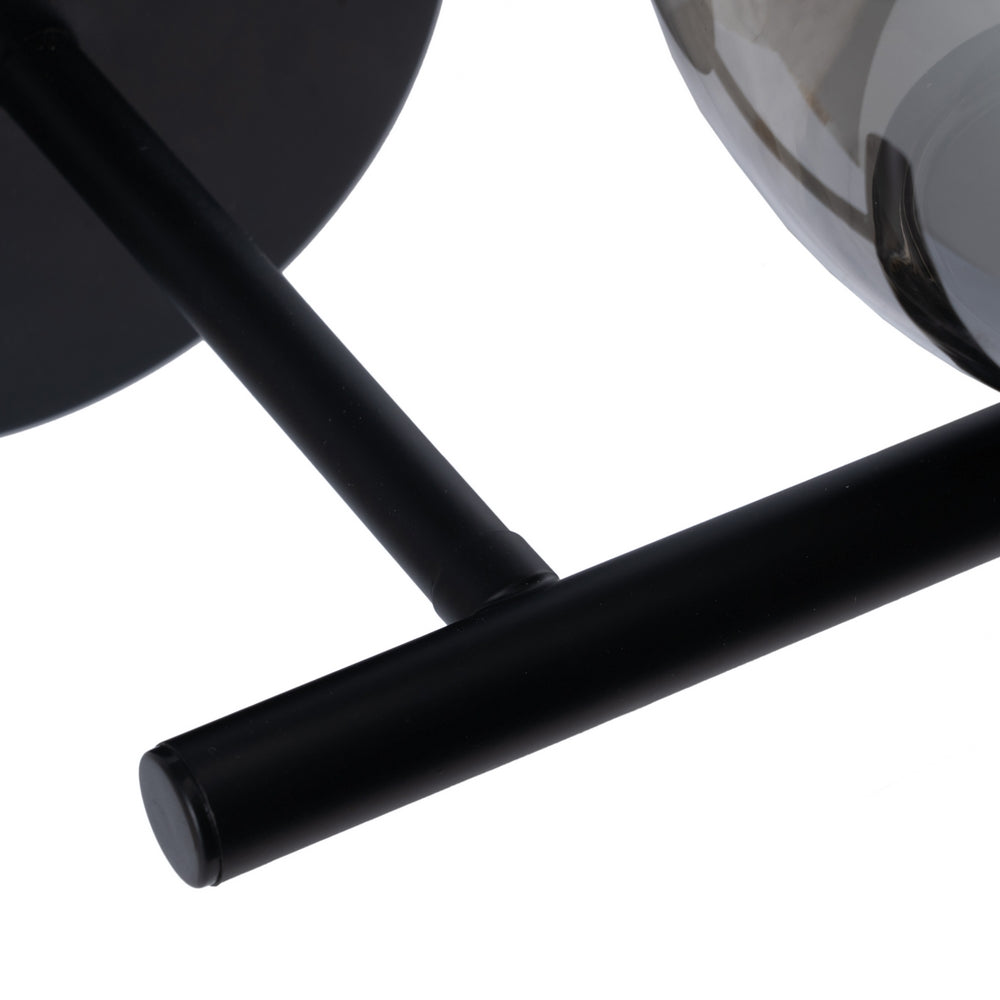 APLIQUE PARED NEGRO METAL-CRISTAL 27,50 X 20 X 20 CM