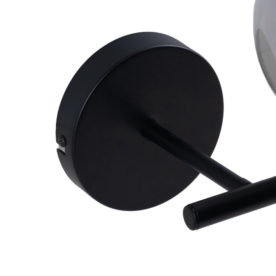 APLIQUE PARED NEGRO METAL-CRISTAL 27,50 X 20 X 20 CM