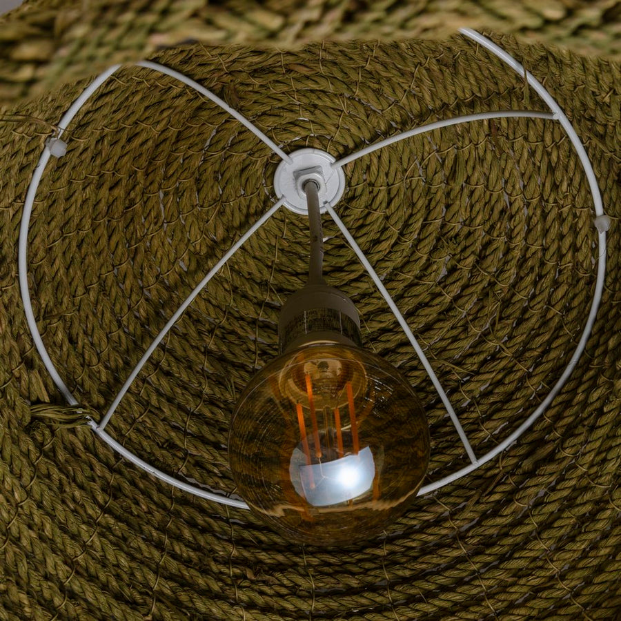 LÁMPARA TECHO VERDE 100% FIBRA VEGETAL 43 X 43 X 52 CM