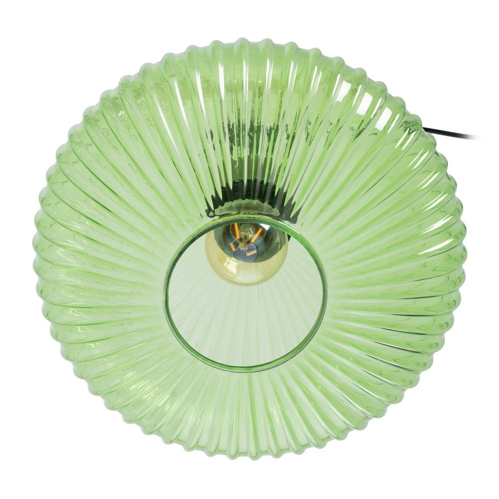 LÁMPARA TECHO VERDE METAL-CRISTAL 30 X 30 X 26 CM