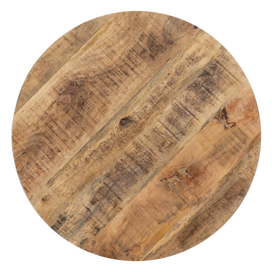 MESA CENTRO NATURAL-NEGRO MADERA-HIERRO 80 X 80 X 45 CM