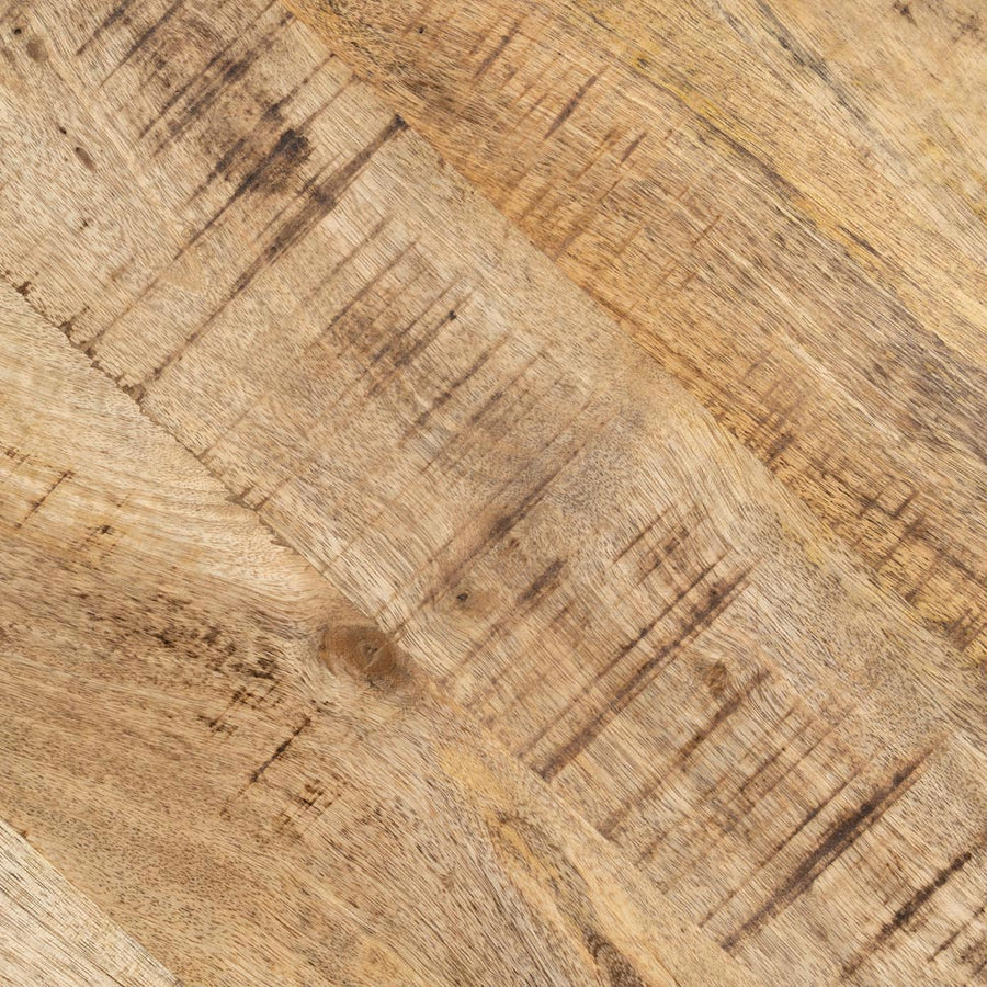 MESA COMEDOR NATURAL-NEGRO MADERA-HIERRO 120 X 120 X 79 CM