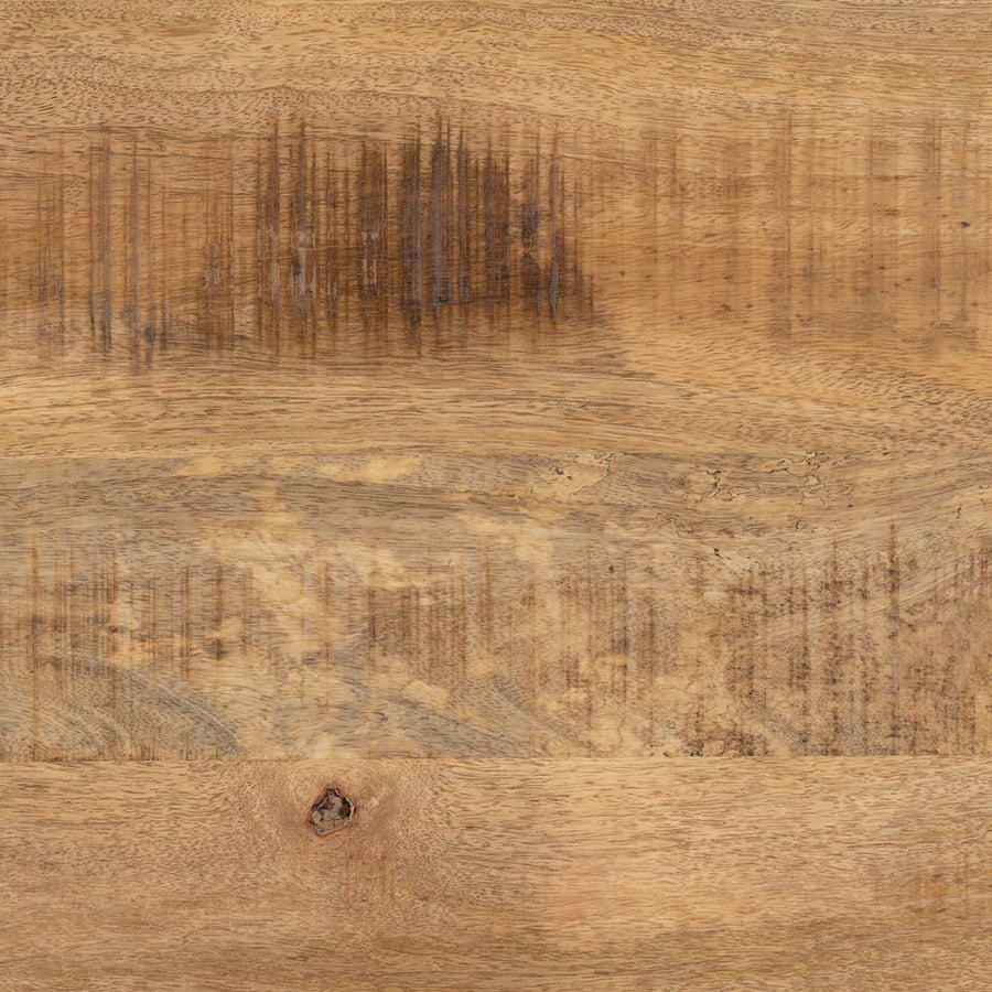 MESA COMEDOR NATURAL-NEGRO MADERA-HIERRO 140 X 140 X 77 CM