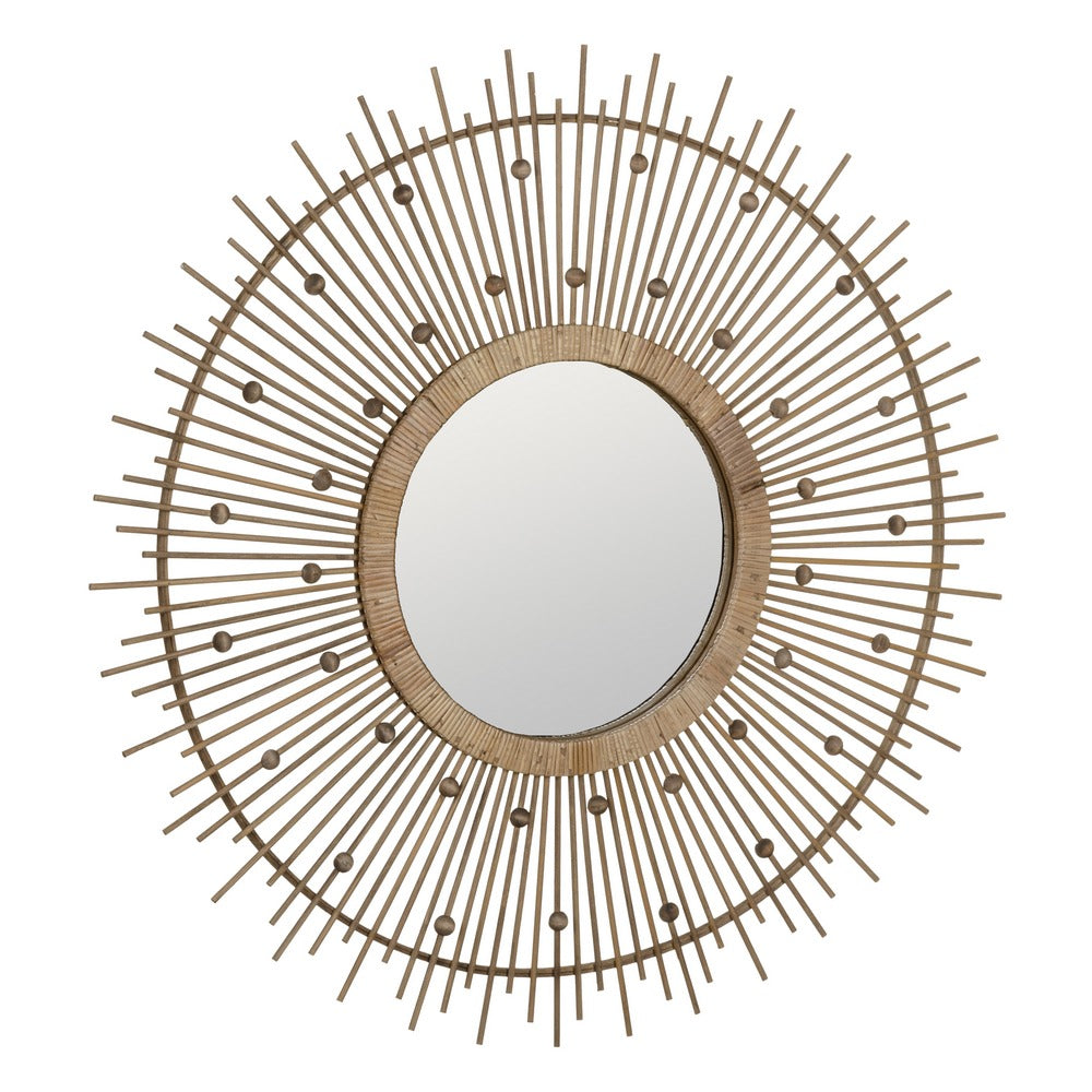 NATURAL BAMBOO DECORATIVE MIRROR 90 X 3 X 90 CM