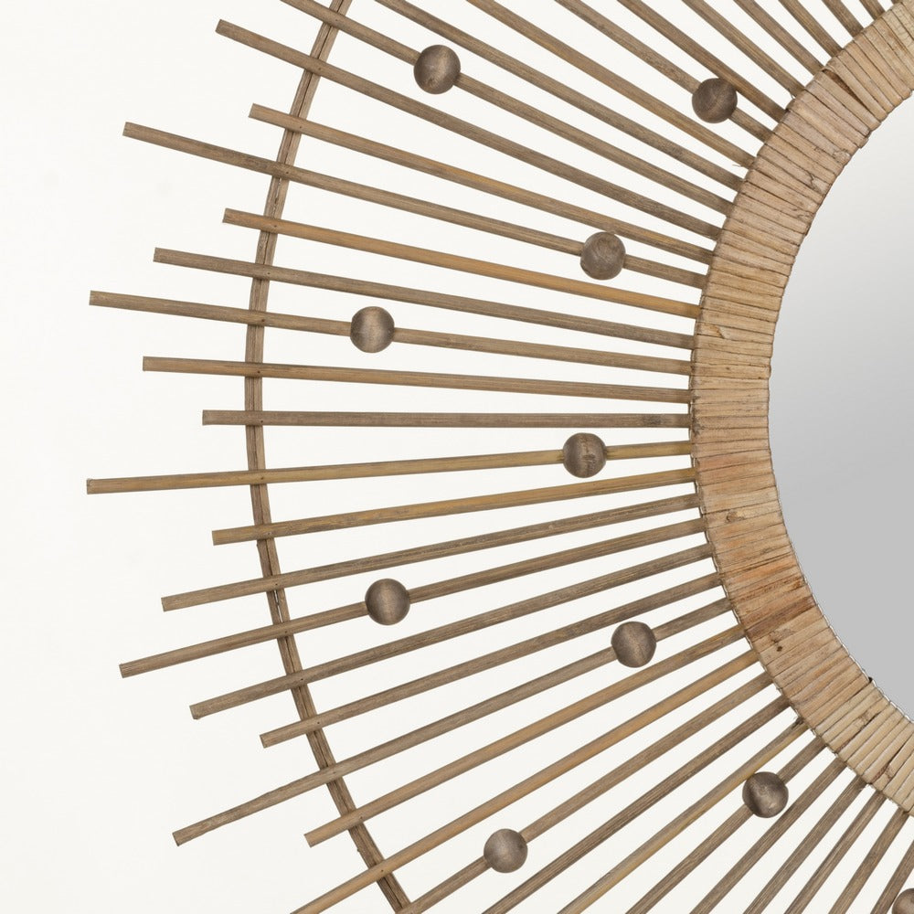 NATURAL BAMBOO DECORATIVE MIRROR 90 X 3 X 90 CM