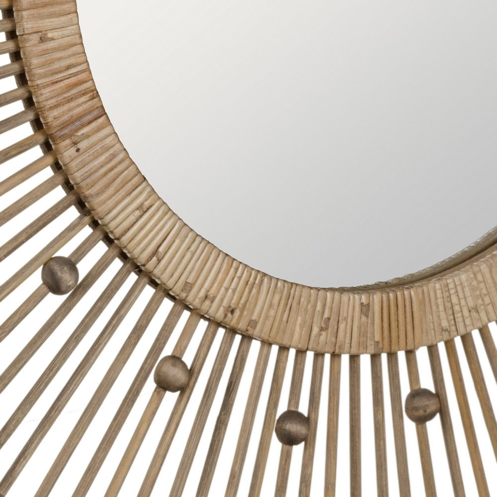 NATURAL BAMBOO DECORATIVE MIRROR 90 X 3 X 90 CM