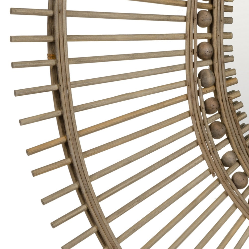 NATURAL BAMBOO DECORATIVE MIRROR 83 X 3 X 95 CM
