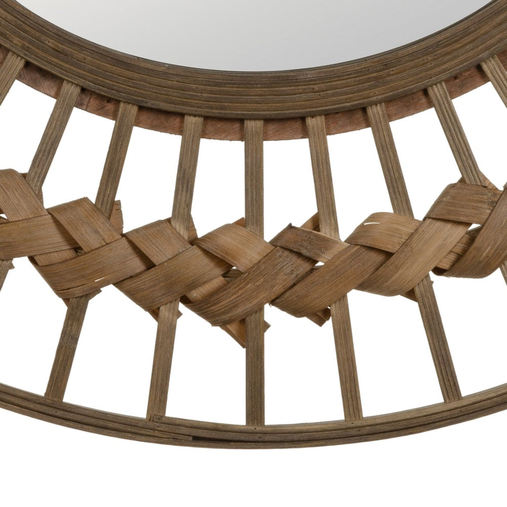 ESPEJO NATURAL BAMBÚ DECORACIÓN 80 X 3 X 80 CM