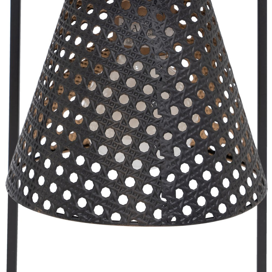 LÁMPARA MESA NEGRO-ORO METAL ILUMINACIÓN 20 X 20 X 42 CM