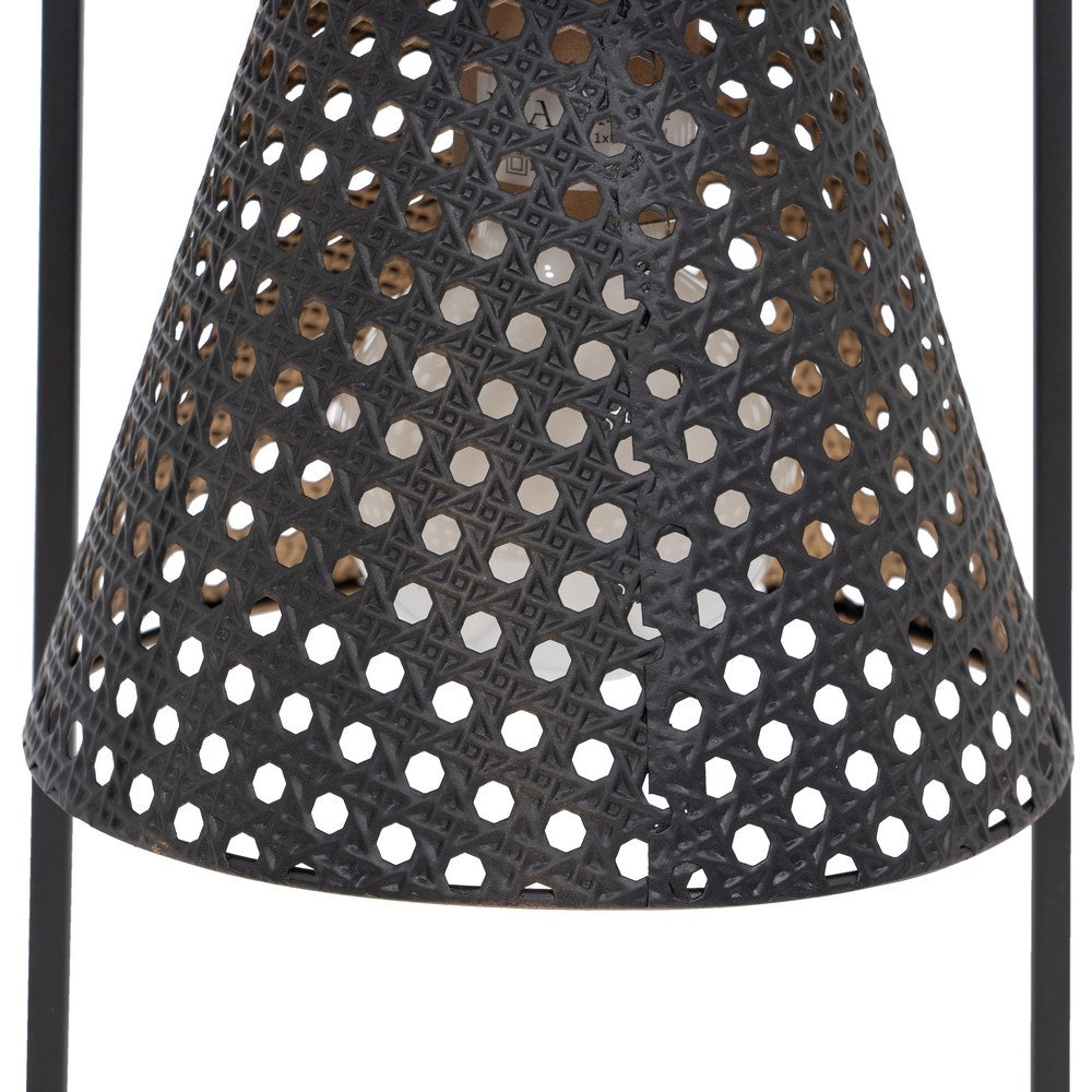 TABLE LAMP BLACK-GOLD METAL LIGHTING 20 X 20 X 42 CM