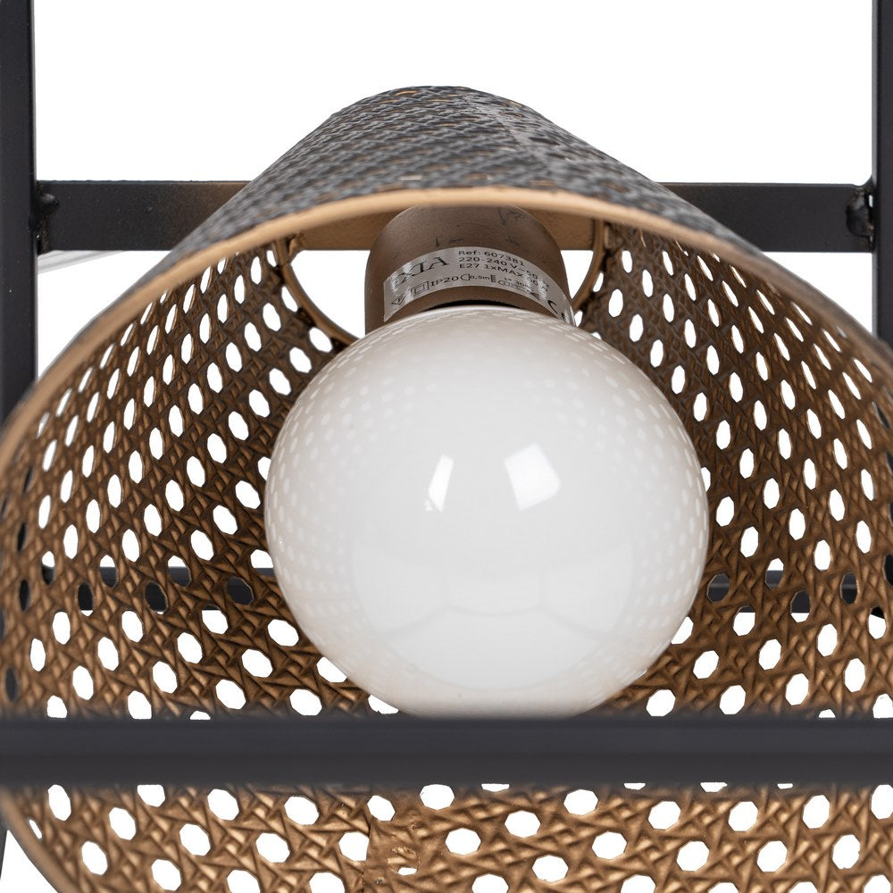 TABLE LAMP BLACK-GOLD METAL LIGHTING 20 X 20 X 42 CM
