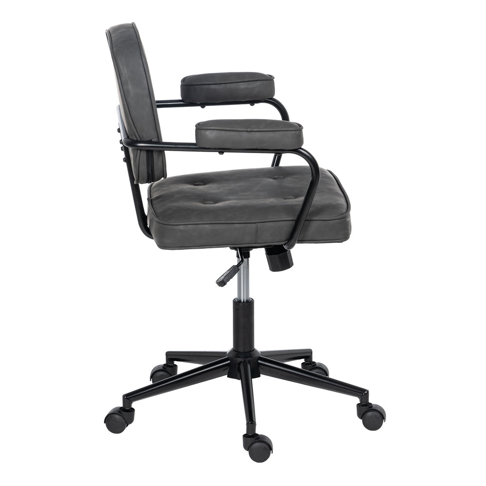 SILLA RUEDAS NEGRO METAL / SIMIL PIEL 56 X 56 X 92 CM