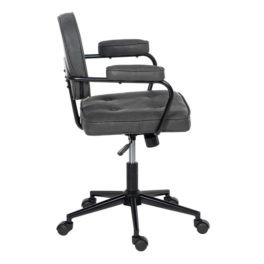 SILLA RUEDAS NEGRO METAL / SIMIL PIEL 56 X 56 X 92 CM