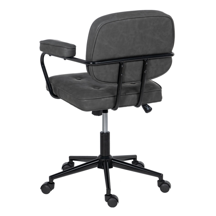 SILLA RUEDAS NEGRO METAL / SIMIL PIEL 56 X 56 X 92 CM