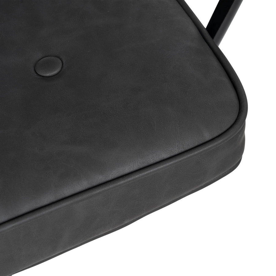 SILLA RUEDAS NEGRO METAL / SIMIL PIEL 56 X 56 X 92 CM