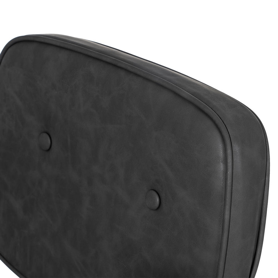 SILLA RUEDAS NEGRO METAL / SIMIL PIEL 56 X 56 X 92 CM