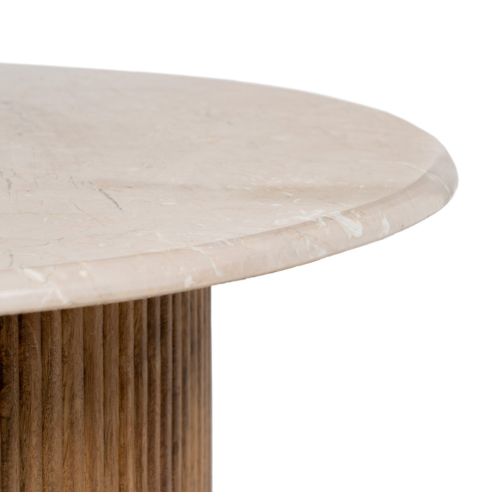 MESA CENTRO NATURAL-CREMA M�RMOL/MADERA 76 X 76 X 45 CM