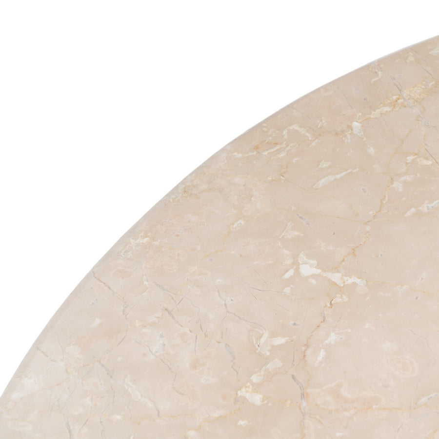 DINING TABLE NATURAL-CREAM MARBLE/WOOD 120 X 120 X 74 CM