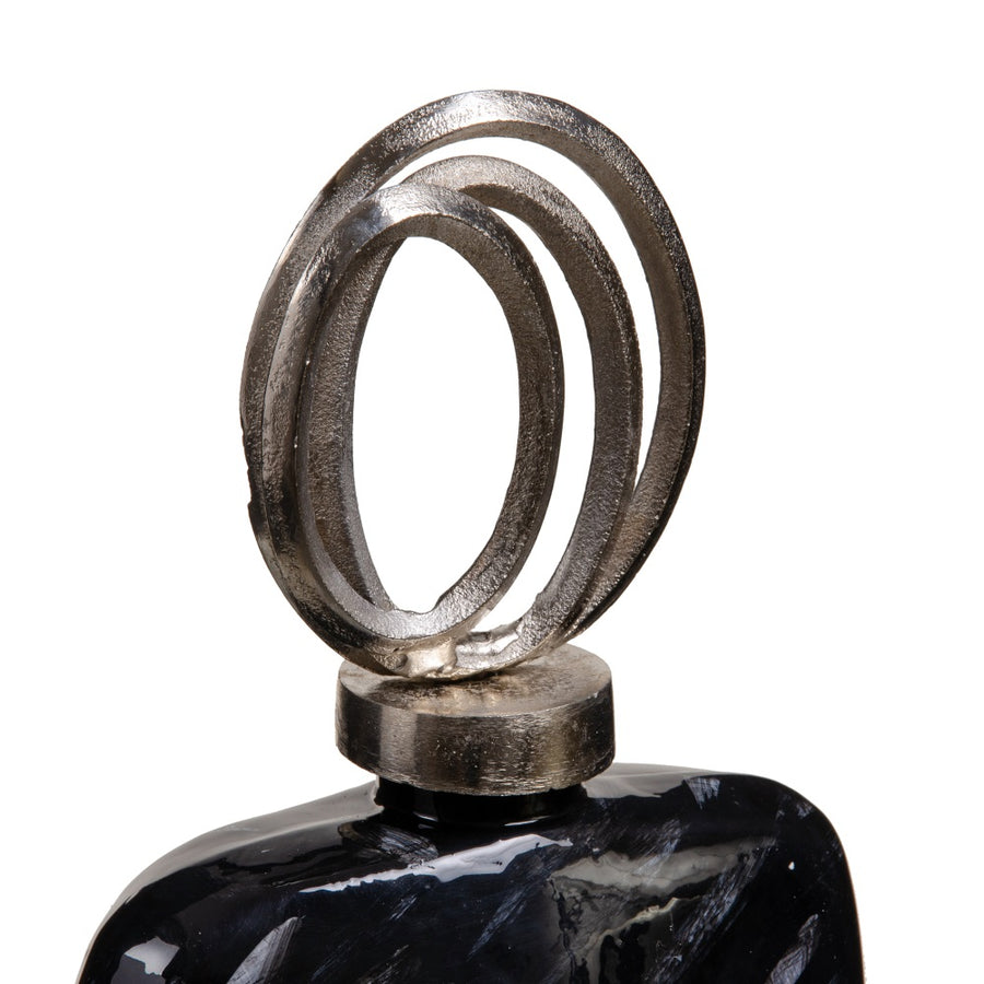 TIBOR NEGRO-PLATA CRISTAL-METAL 23 X 13 X 41 CM