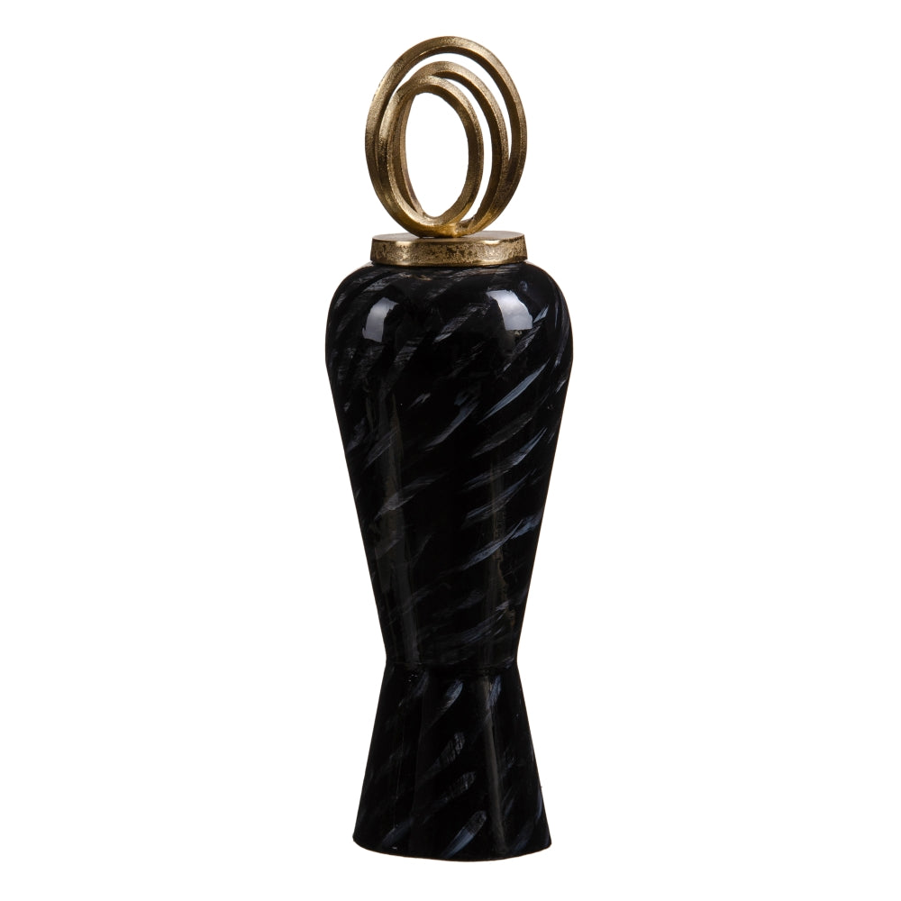 TIBOR NEGRO-ORO CRISTAL-METAL DECORACIÓN 18 X 18 X 58 CM