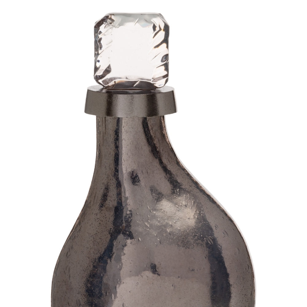BOTELLA DECORATIVA PLATA 13 X 10 X 43 CM