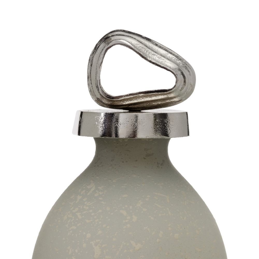 BOTELLA DECORATIVA GRIS-PLATA 12 X 12 X 36 CM