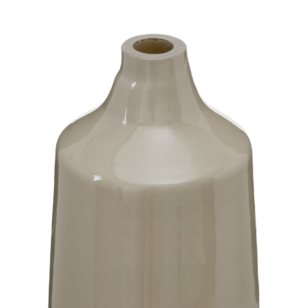 BOTELLA DECORATIVA BEIGE-PLATA 20 X 11 X 53 CM