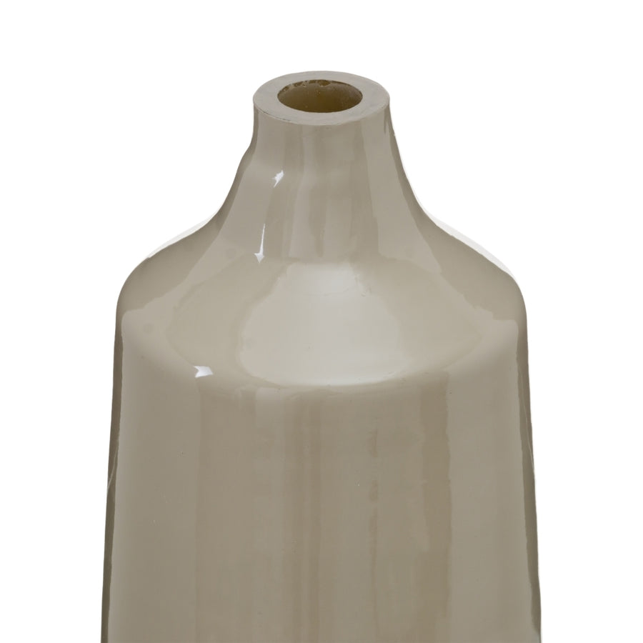 BOTELLA DECORATIVA BEIGE-PLATA 20 X 11 X 53 CM
