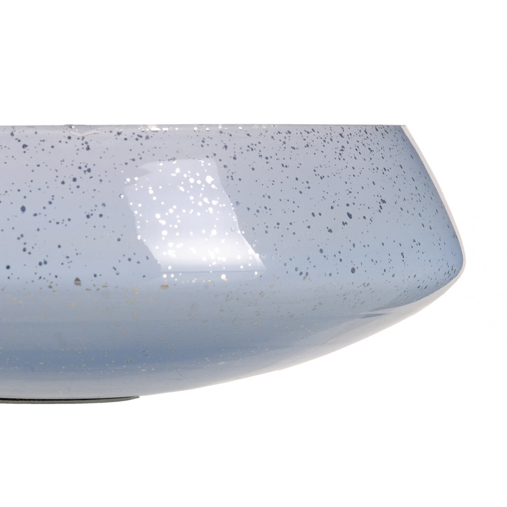 BLUE GLASS CENTERPIECE DECORATION 24 X 24 X 8 CM