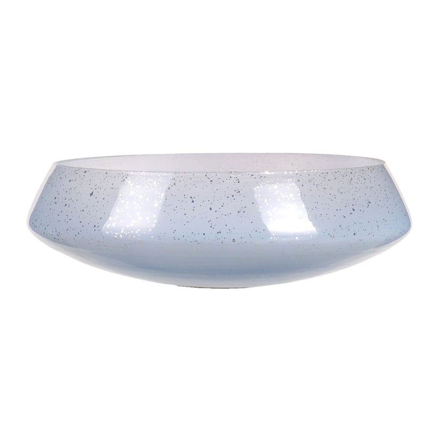 BLUE GLASS CENTERPIECE DECORATION 24 X 24 X 8 CM