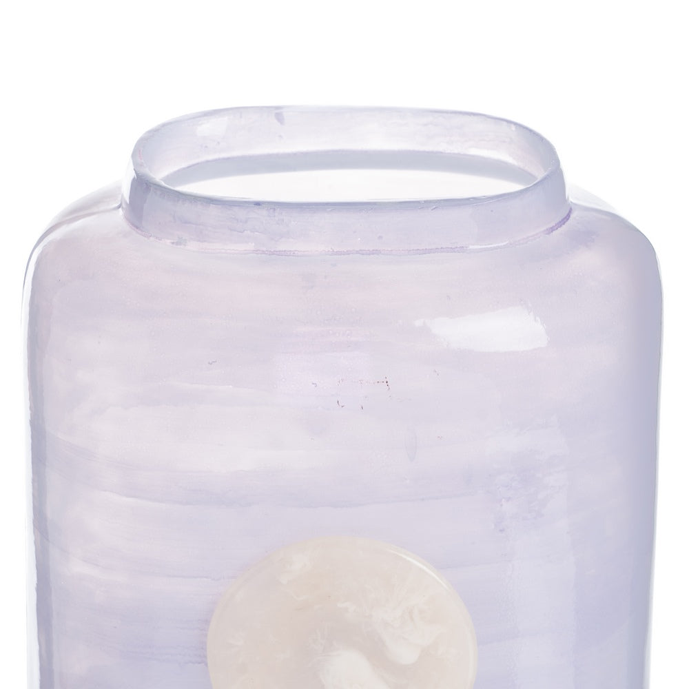 JARRÓN AZUL-BLANCO CRISTAL DECORACIÓN 15 X 9 X 31 CM