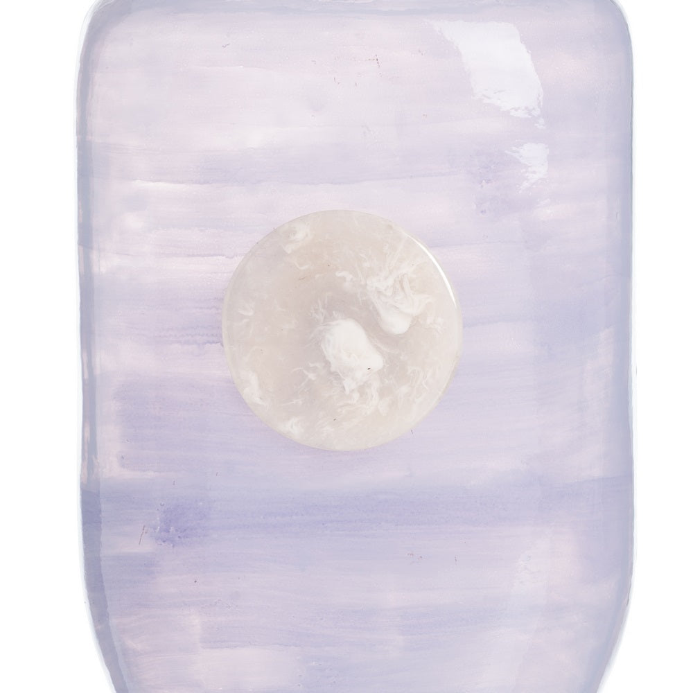 JARRÓN AZUL-BLANCO CRISTAL DECORACIÓN 15 X 9 X 31 CM