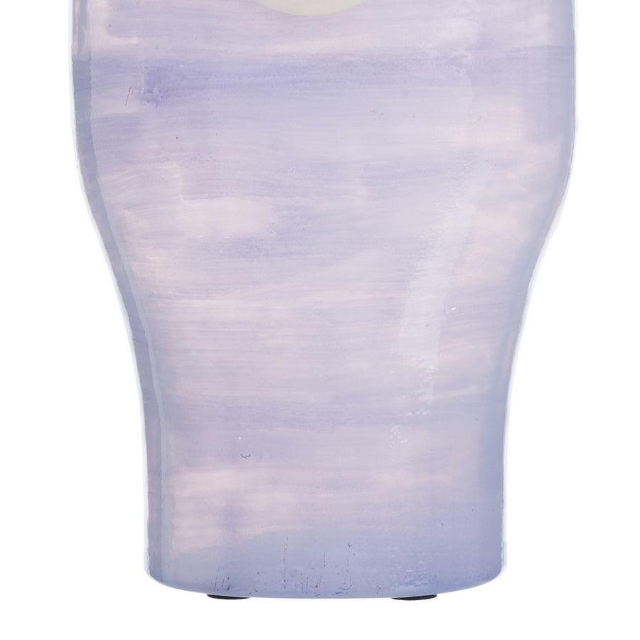 JARRÓN AZUL-BLANCO CRISTAL DECORACIÓN 15 X 9 X 31 CM