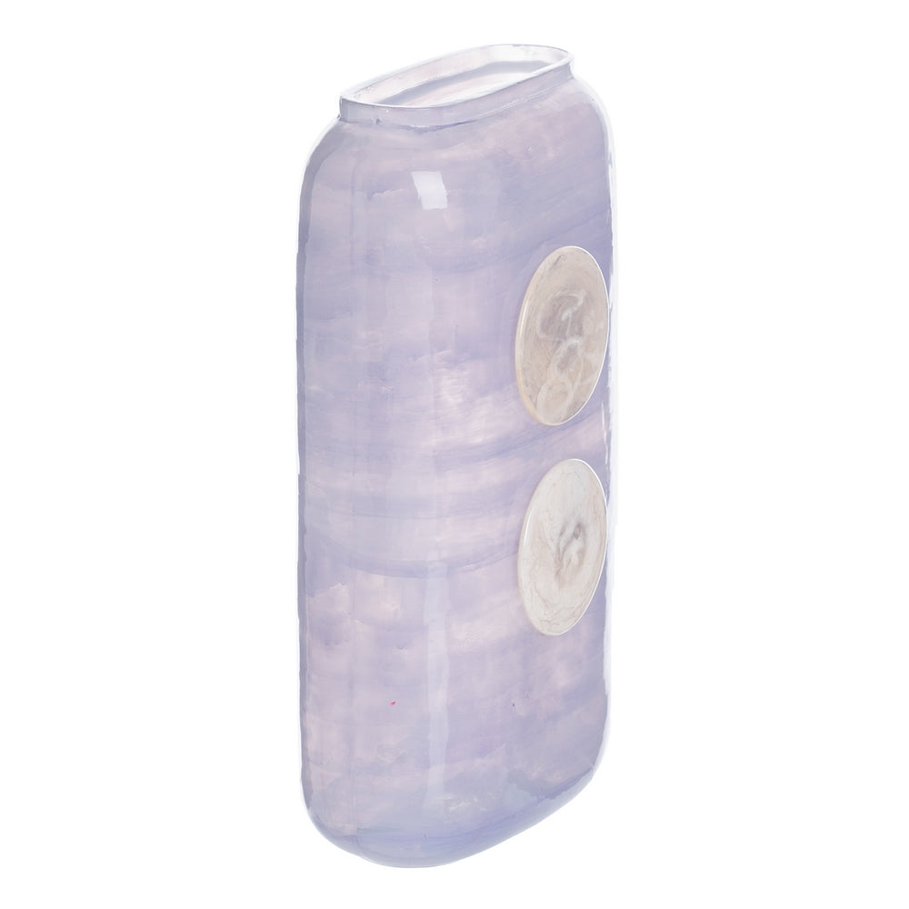 JARRÓN AZUL-BLANCO CRISTAL DECORACIÓN 17 X 9 X 34 CM