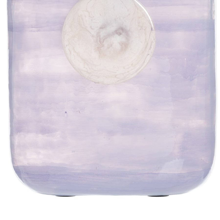 JARRÓN AZUL-BLANCO CRISTAL DECORACIÓN 17 X 9 X 34 CM