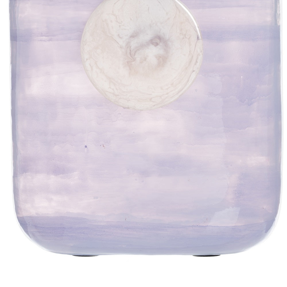 JARRÓN AZUL-BLANCO CRISTAL DECORACIÓN 17 X 9 X 34 CM