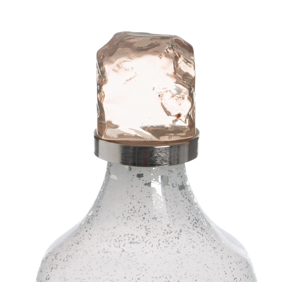 BOTELLA DECORATIVA AZUL CRISTAL 12 X 12 X 33 CM
